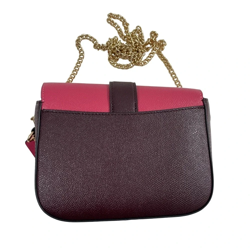 Coach Gemma Crossbody Bag Butterfly Buckle Colorblock Strawberry Cranberry C6796